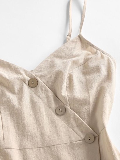 Buttons Surplice Asymmetric Dress - Image 3